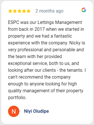 ESPC Lettings - Google Review