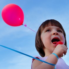 girl and balloons